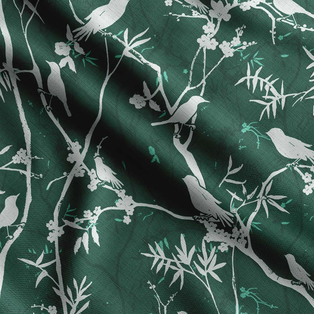Soimoi Принт «Птица с листьями», Хлопковый батист, Ткань для квилтинга, продаваемая во дворе, шириной 42 дюйма, Хлопчатобумажная ткань средней плотности, Швейные принадлежности,