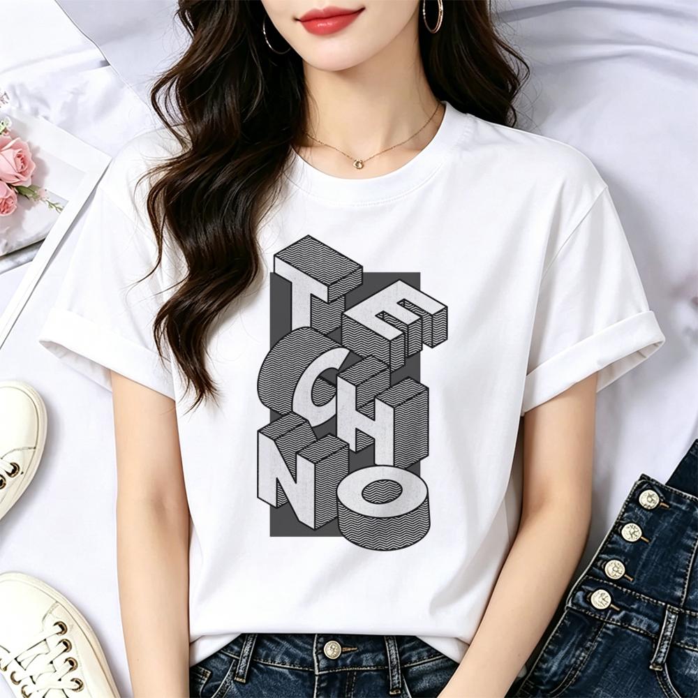 Techno shirt feUnisex alternative  emo aesthetic streetwear tshirt grunge baddie anime cute graphic