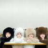 Женская утолщенная плюшевая шапка-ушанка из меха енота с шарфом-воротником и защитой ушей