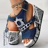 Stylish Women's Rhinestone Chain Sandals - Comfortable Slingback Peep Toe Wedges with Ankle Strap Buckle - Perfect for Summer Platform Fashion