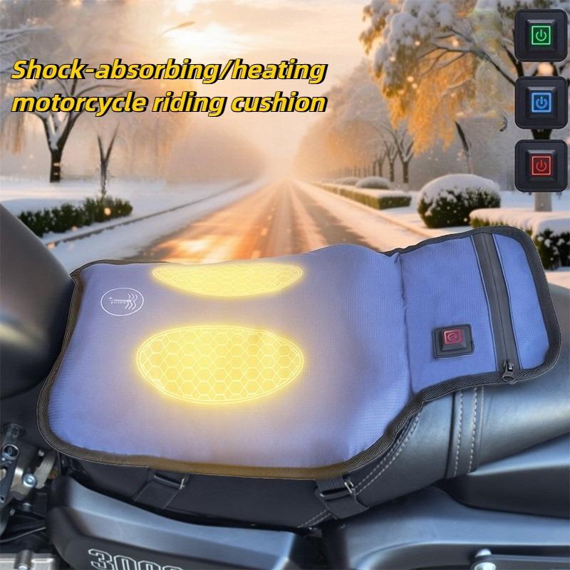 Motorcycle Heated Seat Cushion 5V Universal Motorcycle Warmer Seat Cover with Three-level Heating Function Warm Seat Cushion