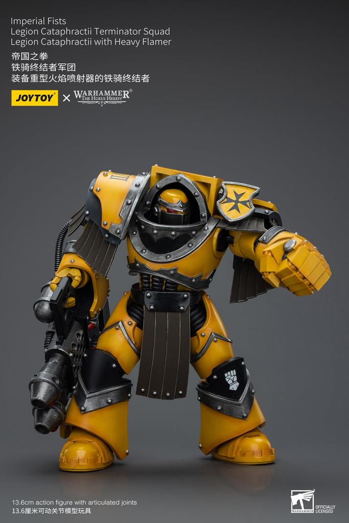 JoyToy Warhammer 40K Imperial Fists Legion Cataphracti Terminator Corps Legion Cataphracti с тяжелым огнеметом, масштабная фигурка 118
