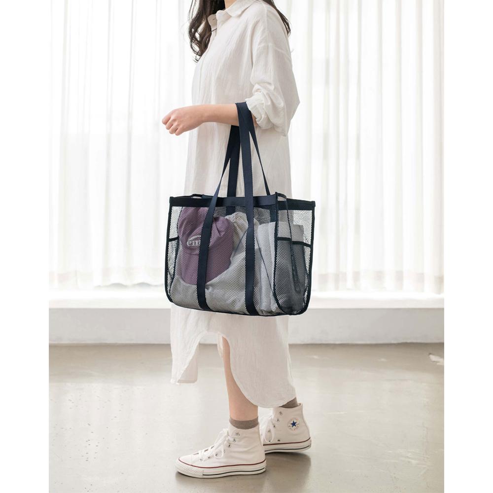 Милая большая многофункциональная сетчатая дышащая сумка-тоут для отдыха и путешествий, большая вместительная сумка для хранения, сумка для покупок, сумка-органайзер для дома