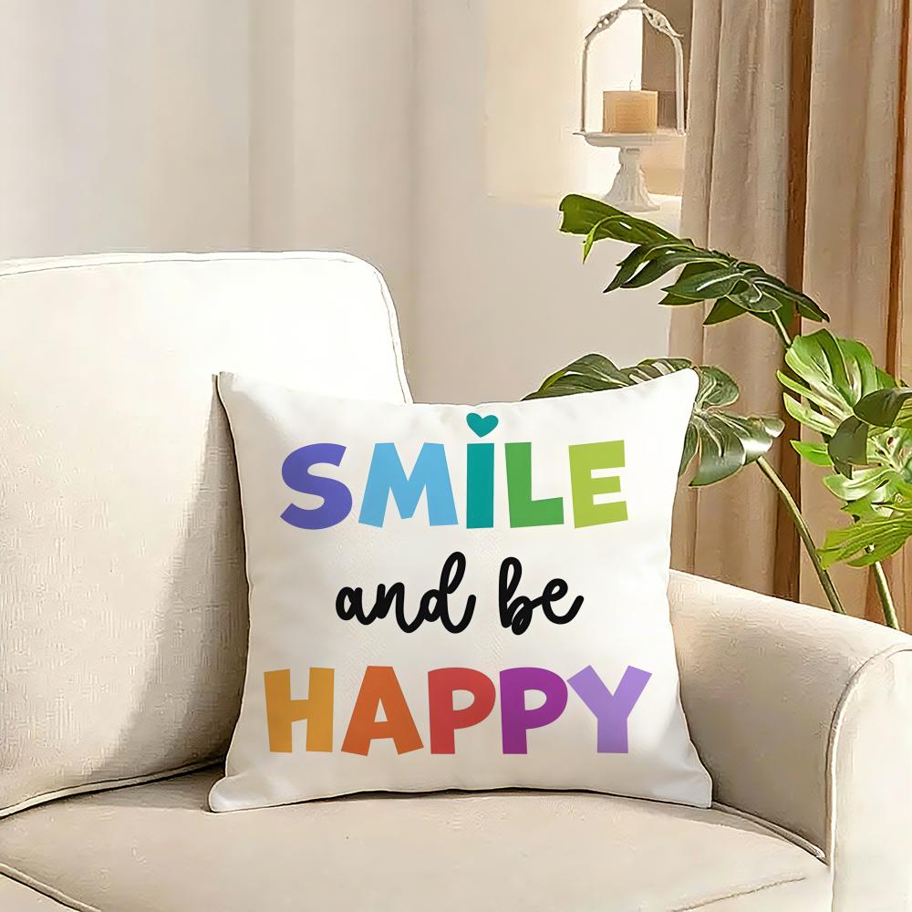Cartoon rainbow sun Cushion Cover Reversible Plush Pillow Cover Soft Fluffy Home Decor for Sofa Bedroom