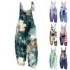 Women's Jumpsuit Floral Print Casual Loose Vintage Shoulder Strap Cotton Linen