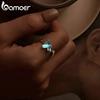 BAMOER 925 Sterling Silver Luminous Firefly Adjustable Ring & Earrings Jewelry Set Glow-in-the-dark Bee Opening Ring for Women