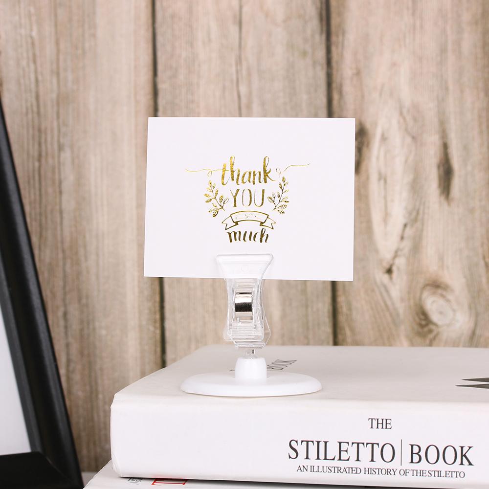 2PCS Sign Card  Double Clips Useful Transparent Plastic Advertising Folder  Display Holder