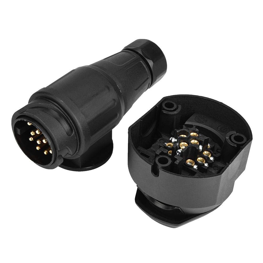 12 Volt 13 Pin Trailer Plug Socket Connector Adapter Bracket for Trailer Plug, Trailer Caravan Tow Bar