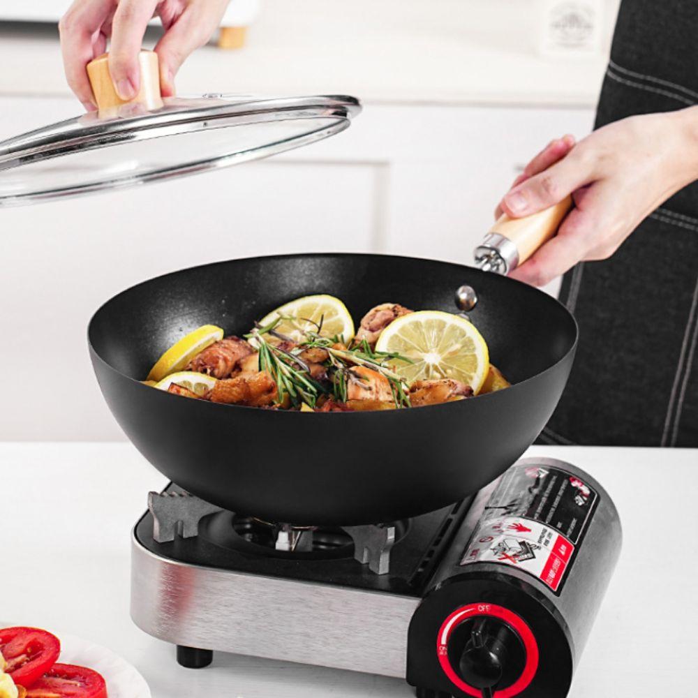 Non-stick Frying Pan Universal Pot Kitchen Cookware Small Cast Iron Wok  Rental