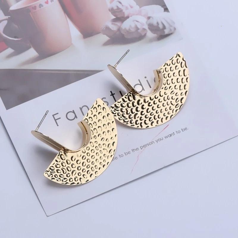 Gold Metal Drop Earrings for Women Irregular Geometric Pendants Earrings Trend Brincos Jewelry Gift
