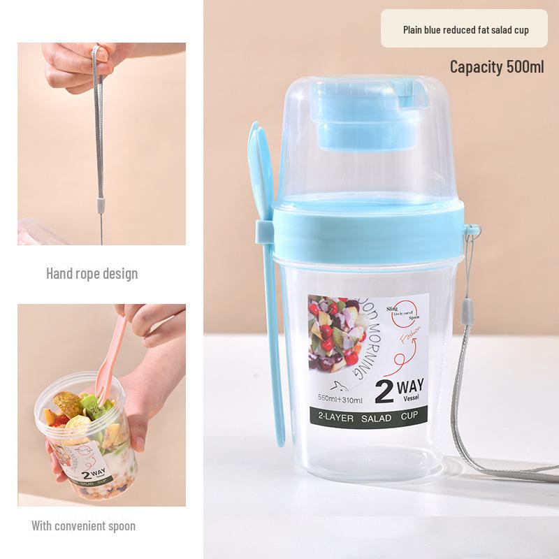 Портативная банка Мейсона для завтрака, салатная чашка с ложкой - легкий йогурт и фруктово-овощная чашка для похудения, салаты для снижения веса