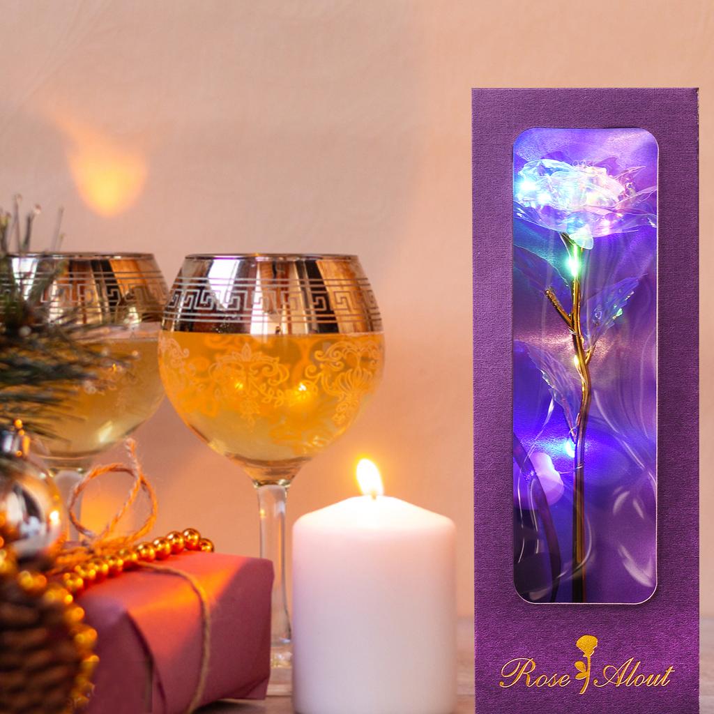 Красочная галактика Роза Подарки на День матери Розы из золотой фольги со светодиодной подсветкой Золотые розы Подарки