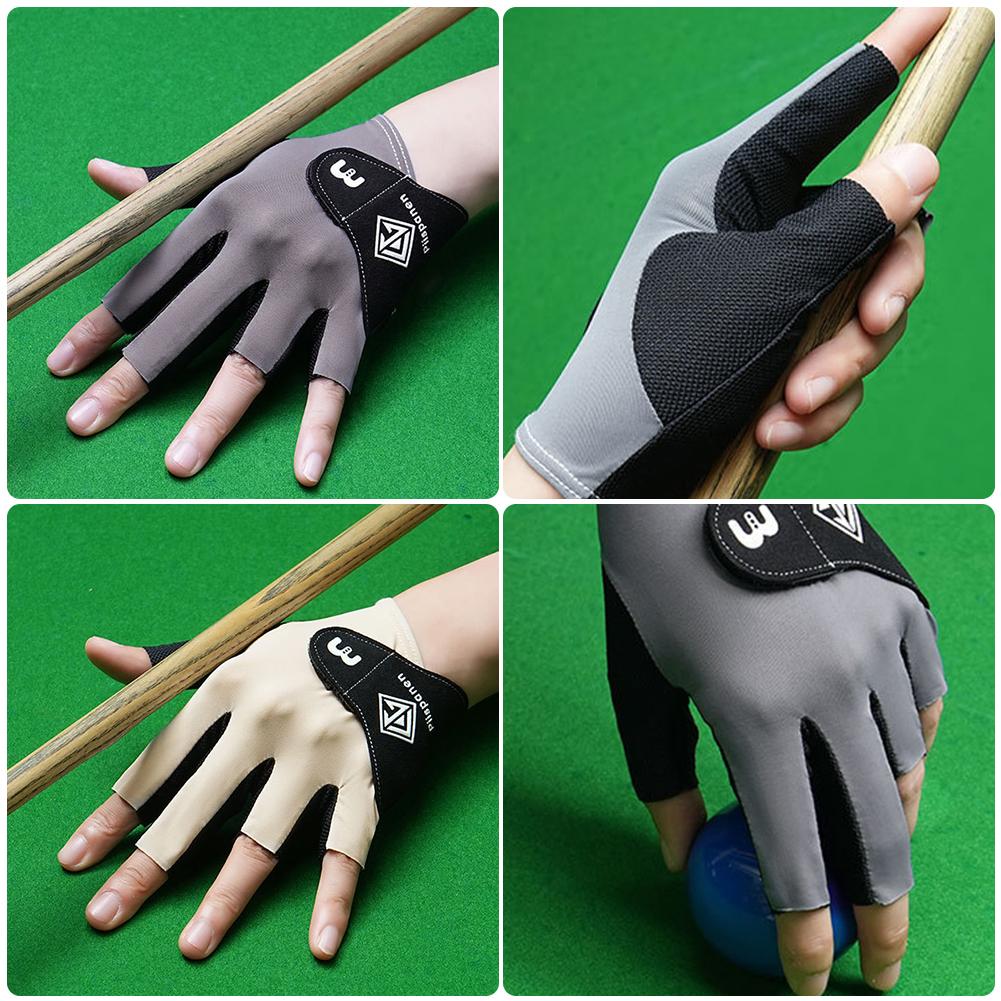 1 шт. Перчатки для бильярда без пальцев для левой руки, эластичные, дышащие, нескользящие, тонкие, самоклеящиеся, тканевые, фиксированные
