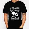 Men's T-shirt Just A Girl Who Loves Pandas Graphic Tee Shirt Funny Animal Tshirts Men Short Sleeve T Shirt Cartoon Panda Top Y2k