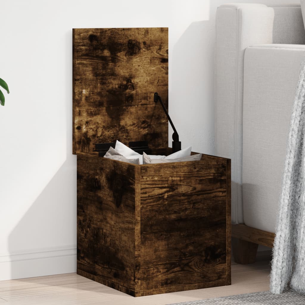 Storage Chest Smoked Oak 30 x 35 x 35 cm Wood Based Material