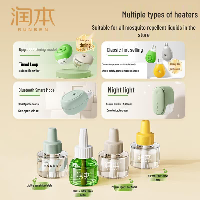 RUNBEN Электрический нагреватель для жидкости от комаров (2-Pack)