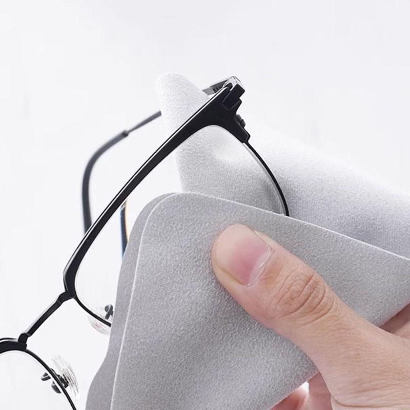 5pcs Suede Microfiber Cleaning Cloths Anti-Fog Lint-Free Screen Wipes for Eyeglasses Phone Laptop Monitor Lens Cleaner