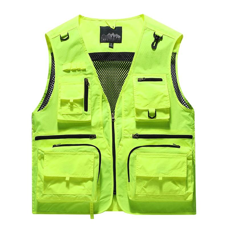 Mens Casual Outdoor Vest Multi-pocket Fishing Photography Workwear Sleeveless Jacket