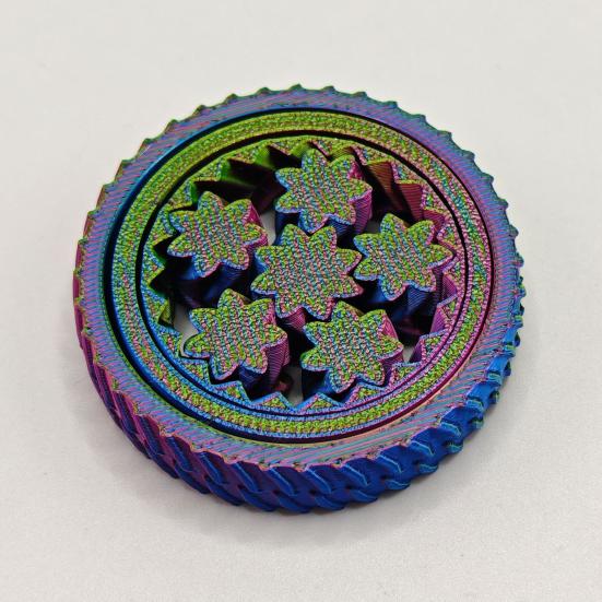 1/5Pcs 3D Printed Fidget Spinner Toy Stress Anxiety Relief Kids Teens Adults Interlocking Gear Fingertip Gyroscope Portable Travel Sensory Spinning