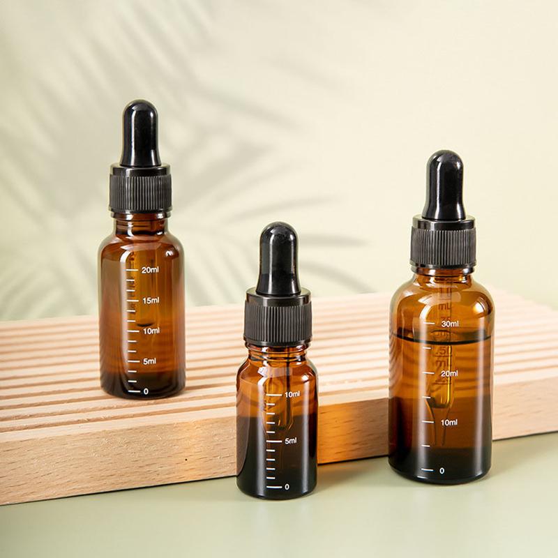 5Ml-100Ml Dropper Bottles With Scale Reagent Eye Drop Amber Glass Aromatherapy Liquid Pipette Bottle Refillable Bottles Travel