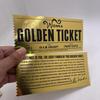 Золотой билет Вонки Фабрика шоколада Чарли Пластиковая карта с золотой фольгой Коллекция произведений искусства Памятный подарок