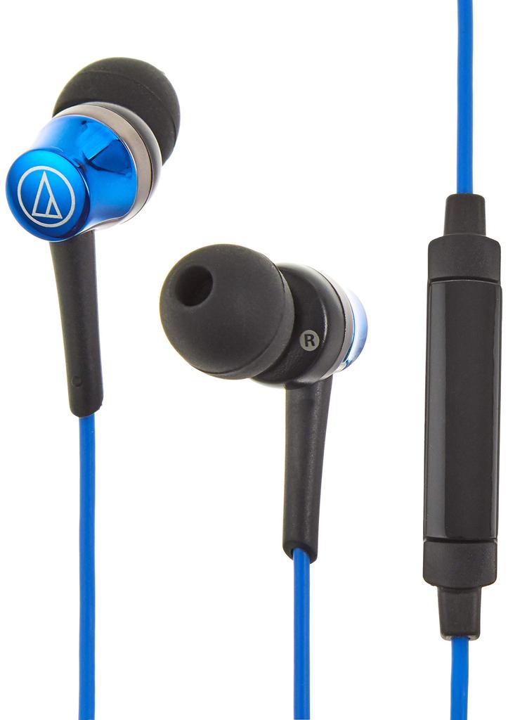 SoundReality Earphones for Smartphones with Remote Blue BL Audio-Technica In-ear Control/microphone ATH-CKR30iS