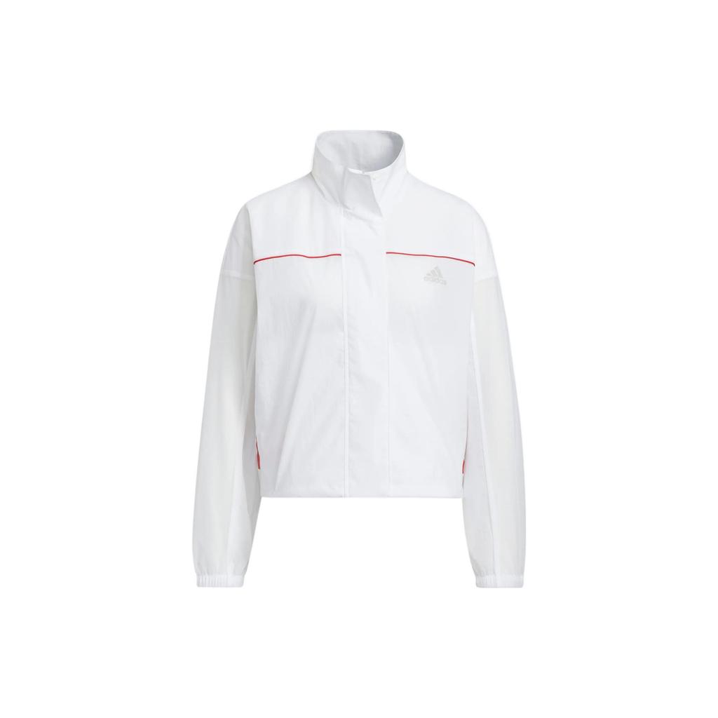 Adidas Solid Color Logo Sports Jacket Women Jackets White HT6912