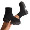 Plus-size Fly-knit Stretch Athleisure Boots for Women 2025 Autumn New One-legged Sock Boots for Women