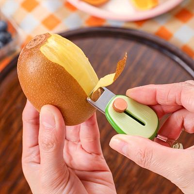 1 шт. Миниатюрный выдвижной нож для очистки овощей с кольцом для ключей, легкий, из нержавеющей стали с прямым лезвием.