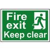 Scan Fire Exit Keep Clear - Pvc Sign 300 X 200mm