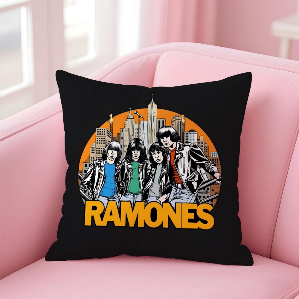 Punk Classic American Band RRamones Cushion Cover Pillow Case Soft Skin Friendly Fabric Concealed Zipper
