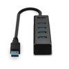LINDY Hub USB 3.0 4 ports Aluminium Gris