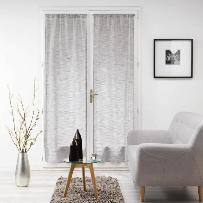 Voilage - Milza - Anthracite - 70x240cm - 100% Polyester - Passe-tringle