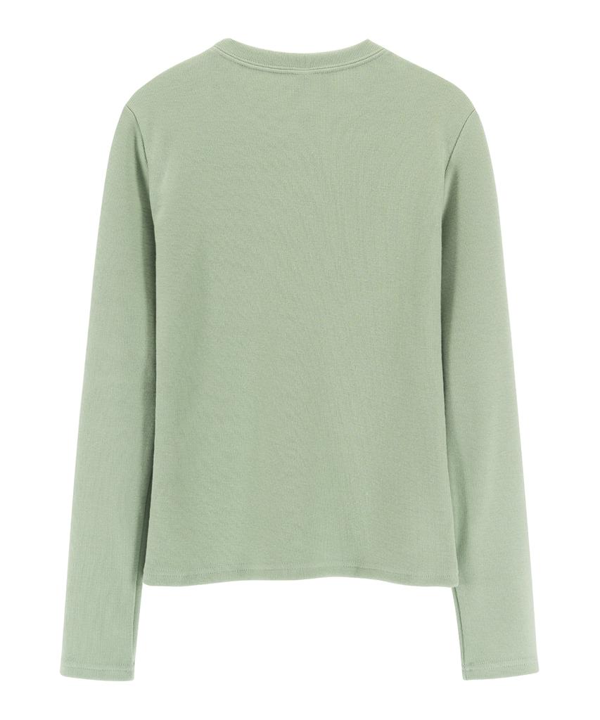 WHIMSY MIND Butterfly Watercolor Long Sleeve T-Shirt_Mint