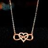 Infinity Symbol Necklace Heart for Women Cubic Zirconia Love Dainty