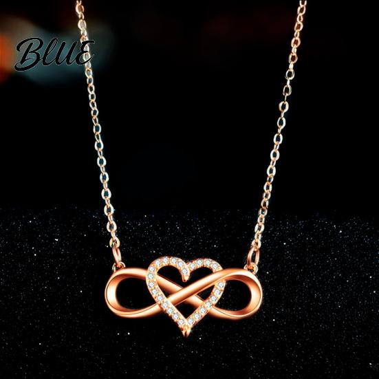Infinity Symbol Necklace Heart for Women Cubic Zirconia Love Dainty
