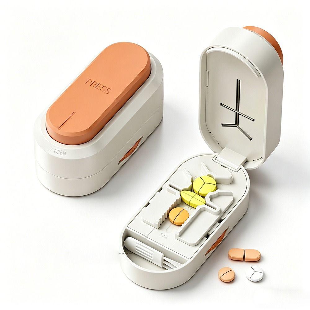 Dustproof Pill Cutter for Precise Cutting of Tablets into 1/2, 1/3, 1/4 Pieces