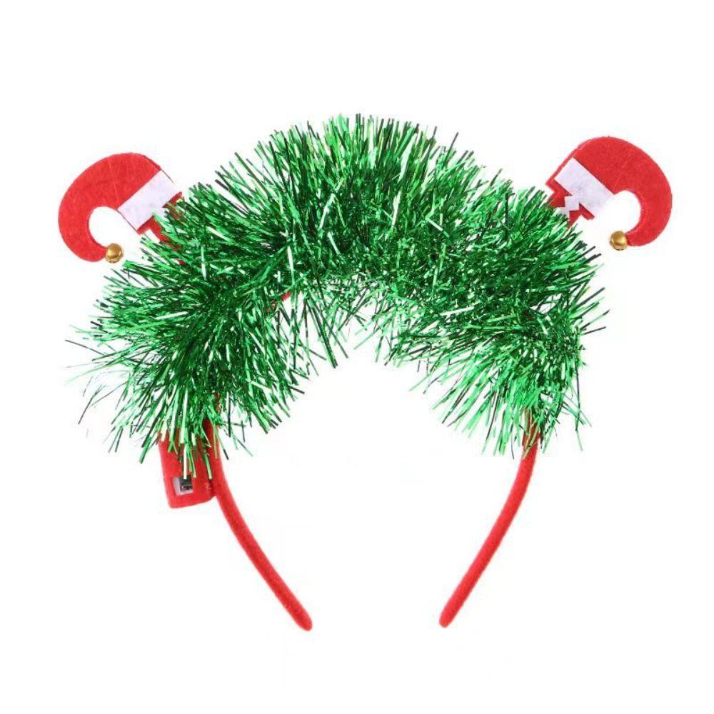 Glowing Elk Hair Hoop Antlers Headband Christmas Decoration Glowing Headband LED Light Toy
