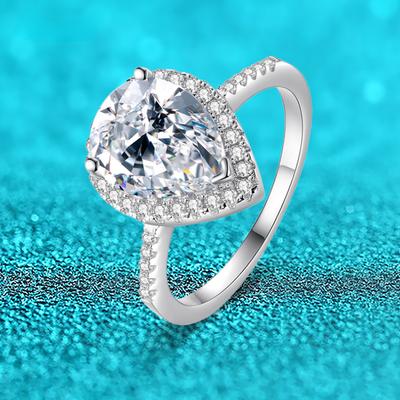 3CT 8*10 мм грушевидное кольцо из натурального муассанита для женщин, сверкающие роскошные качественные ювелирные изделия, обручальное кольцо из стерлингового серебра S925