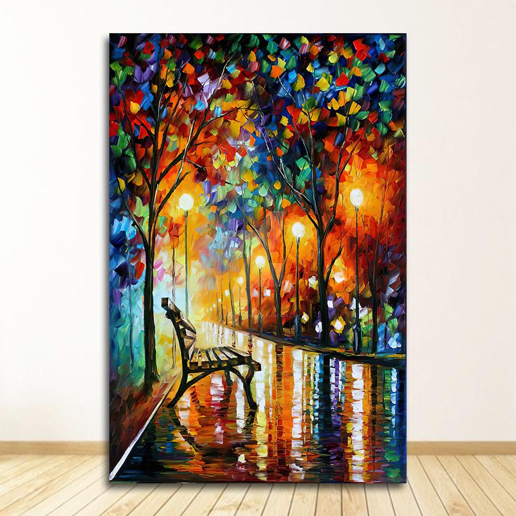 Абстрактная раскраска, ручная роспись, картина маслом, пейзаж для гостиной, постеры, настенное украшение для дома без рамки