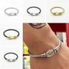 Stainless Steel Horseshoe Bracelet Braided Bangles Simple Magnet Clasp Men