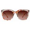 Suzy Levian Women S Pink Clear Floral Square lenS Silver Accent SunglaSSeS Pink
