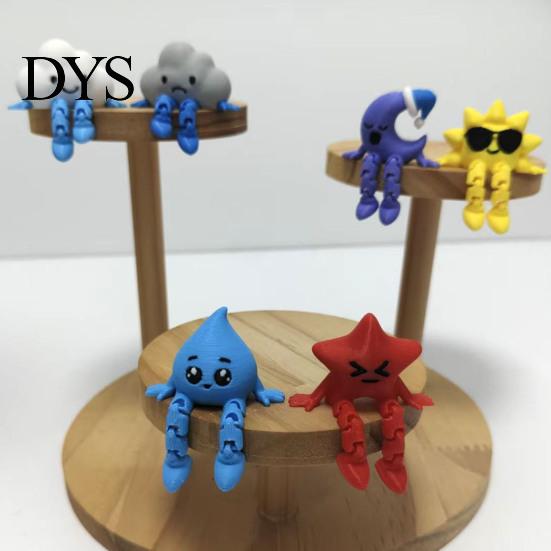 Портативное настольное украшение, фигурка Погодного гнома, 3D-печатная серия с подвижными частями, настольная игрушка, миниатюрные модные украшения, креативный коллекционный декор