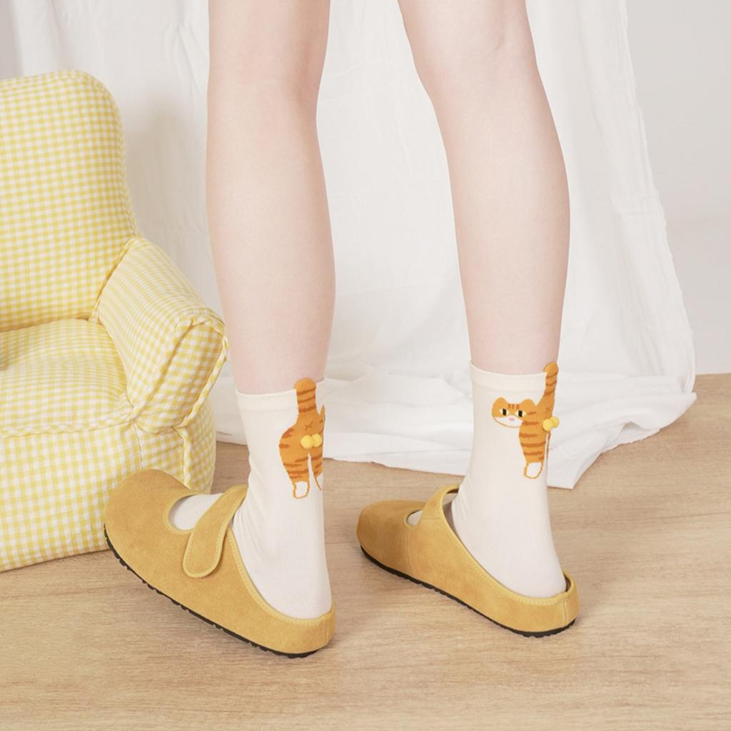 Socks Unisex Cotton Medium Socks ComfortableCartoon Cat Egg Socks Cute And Funny