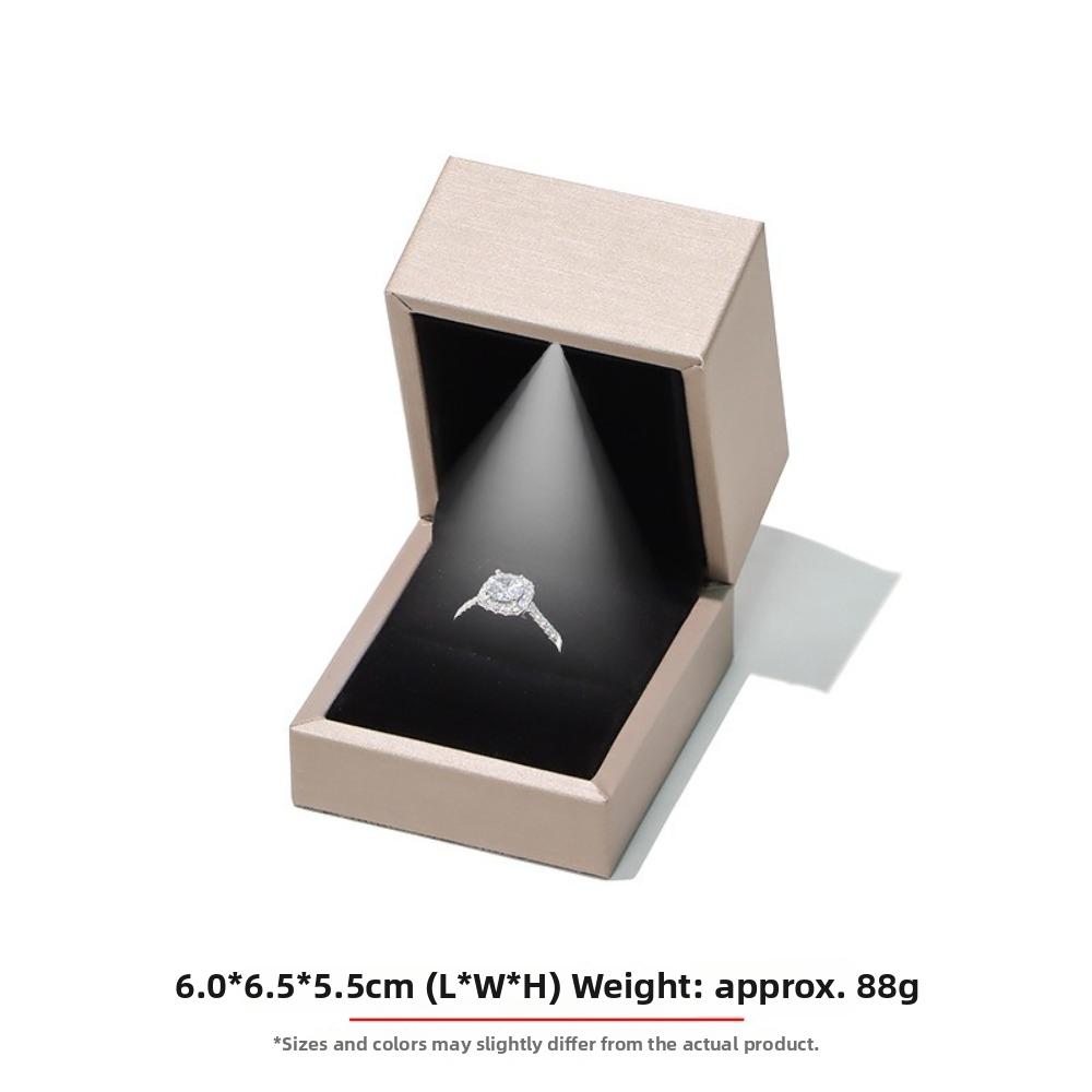 LED Light Jewelry Display Storage Box PU Leather Bracelet Ring Necklace Organizer Wedding Gift