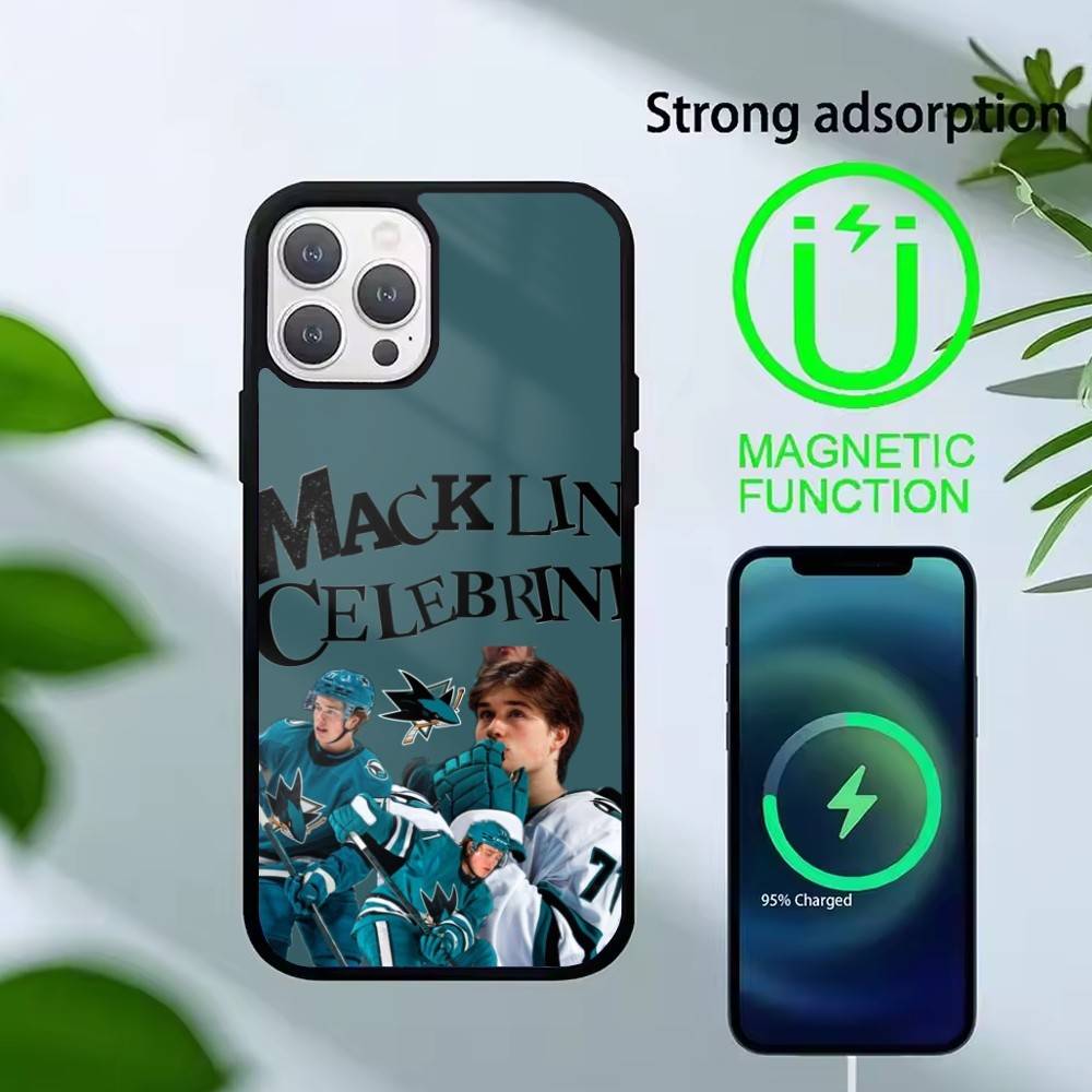Sharks Macklin Celebrini Phone Case For iPhone 17,16,15,14,13,Pro,Max,Plus,Magnetic For Magsafe Wireless Charging