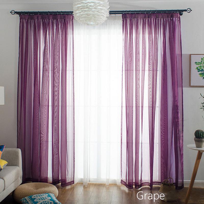 1 шт., простые занавески для окон, сплошные дверные шторы, драпировка, прозрачный тюль для гостиной