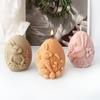 Bow Holding Flower Rabbit Candle Silicone Mold Easter Egg Relief Rabbit Aromatherapy Mold Chocolate Cake Decoration DIY Gift