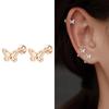925 Sterling Silver Screw Butterfly Earrings Simple Temperament Sweet Ear Studs