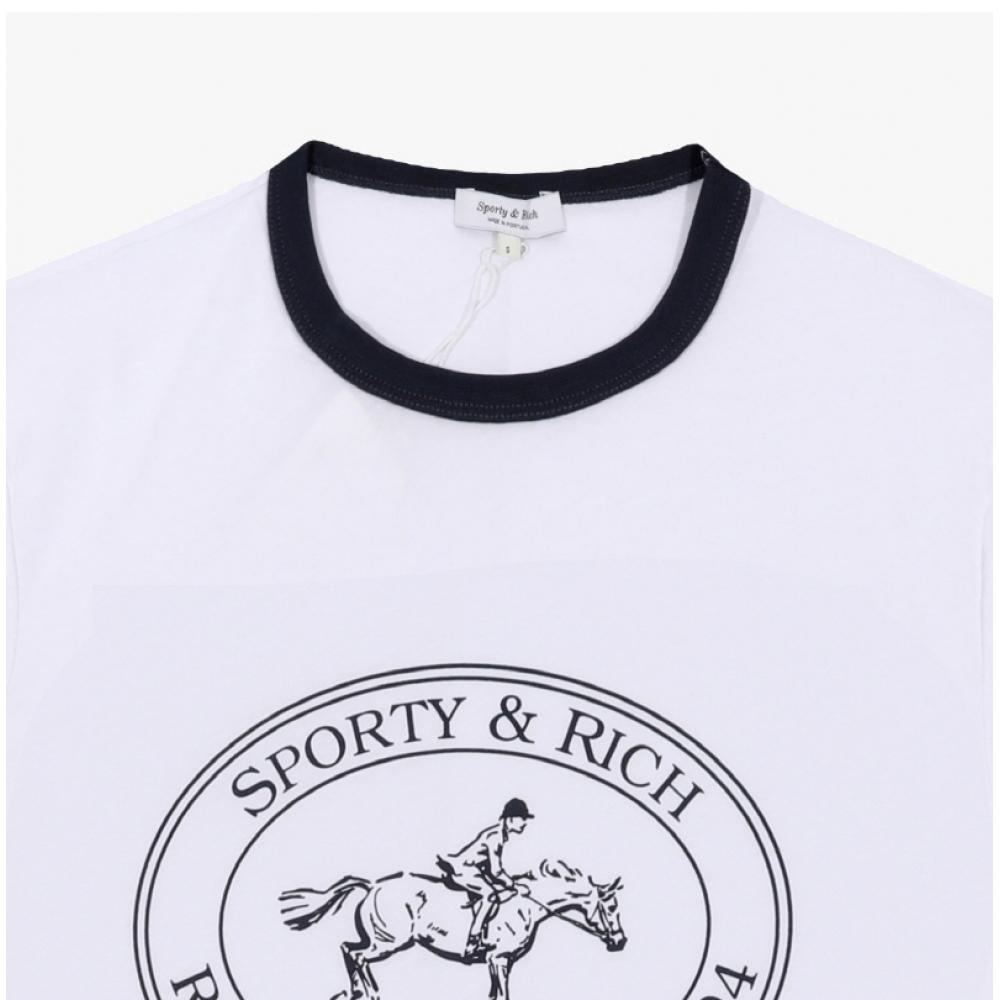 Спортивная футболка-рингер Sporty Rich Riding Club Wh01